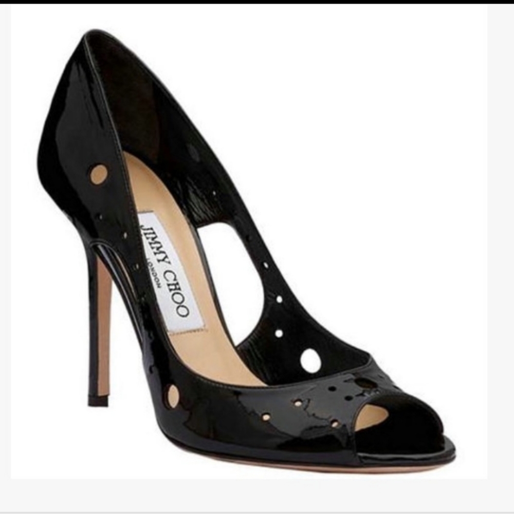 Jimmy Choo london patent open toe shoes Sz  42